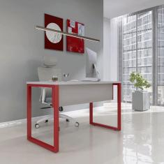 Imagem de Mesa Madeira 120x60cm M120/60p25tub Cinza/Vermelho