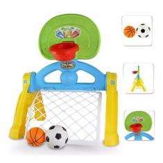 Imagem de Brinquedo Infantil Basquete Futebol Bolas Didático Diversão