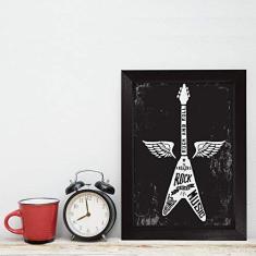 Imagem de Quadro Decorativo com Moldura  Guitarra 22x32cm
