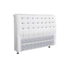 Imagem de Cabeceira Cama Box Estofada King King Dama Plus Courano Branco/Preto - Simbal