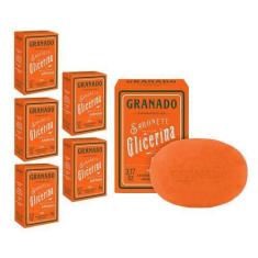 Imagem de Kit 6 Sabonete Barra Granado Glicerina Extrato Amêndoa 90G
