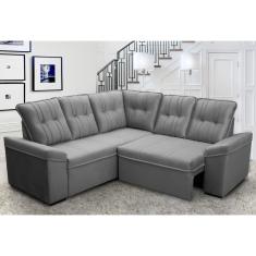 Imagem de Sofá Canto London Cinza Suede Velut - King House