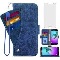 Imagem de Asuwish Capa carteira compatível com Samsung Galaxy A5 2016, protetor de tela de vidro temperado, suporte magnético, suporte magnético, capa de celular de couro para Gaxaly 5A SM-A510F SM A510