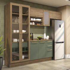 Imagem de Armário de Cozinha Modulada Completa Reta 5 peças 2,80m 291 Botanic Ka