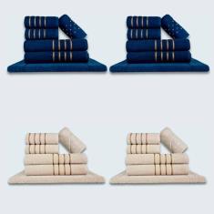 Imagem de Jogo De Toalhas 24 P?s Cole??o Montreal 100% Algod?o Az+bg