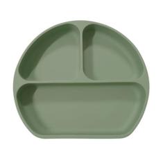 Imagem de Tigela Prato Silicone Redonda Infantil Bebê com Divisórias alimentação criança Introdução alimentar