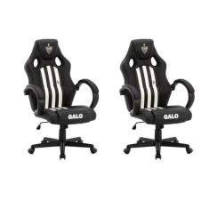Imagem de Kit 2 Cadeiras Gamer Atlético Mineiro Cam 3316 Espresso Móveis Preto