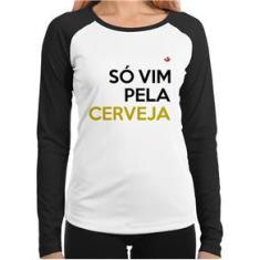 Imagem de Baby Look - Raglan Só vim pela cerveja Manga Longa - Foca na Moda