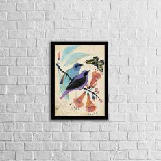 Imagem de Quadro Decorativo Casal de Passarinhos 45x34cm