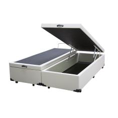 Imagem de Cama Box Baú Blindado Queen Bipartido HomeQueen Corino Branco 41x158x198