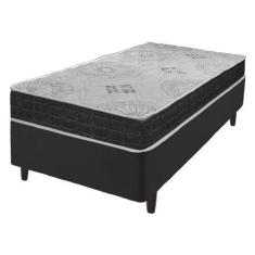 Imagem de Cama Box Solteiro Preto + Colchão San Francisco Ortopédico Espuma D33