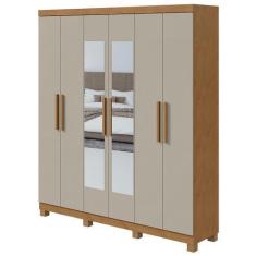 Imagem de Guarda-Roupa Lopas Jazz Com Espelho 6 Portas 3 Gavetas  - Lopas Cmerci