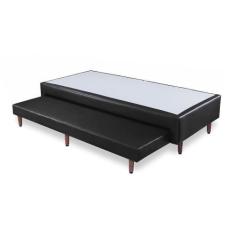 Imagem de Base Box Com Cama Auxiliar Bibox Sommier Eco Preto Pés De Madeira Viúv