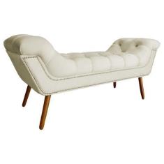 Imagem de Recamier Calçadeira Estofado Sienna King 195 Cm Suede Marfim - LM DECO