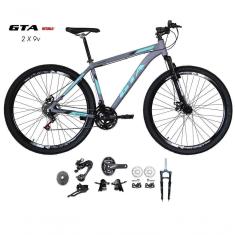 Imagem de Bicicleta Aro 29 Gta Start Kit 2x9 Gta Sunrun Freio Disco K7 11/36 Pedivela 24/38d Garfo Com Trava - Cinza Tam.15.5
