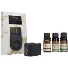 Imagem de Aromatizador Elétrico Porcelana Via Aroma e 3 Óleos Essenciais Lavanda - Lemongrass - Eucaliptus