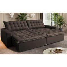 Imagem de Sofá Sem Caixa Retrátil Reclinável 2,35m Cama Inbox França Velusoft Café