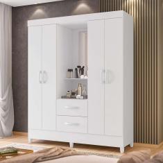 Imagem de guarda-roupa casal com espelho mobi flex 4 pt 2 gv branco