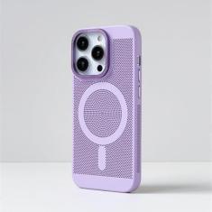 Imagem de Caixa de telefone magnética Grade respirável à prova de choque Dissipação de calor Resfriamento Capa fina Sensory HardPC para Iphone15 14 13 12 11promax, roxo lilás, para iPhone 14Plus