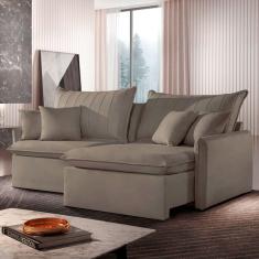 Imagem de Sofá Cama Retrátil e Reclinável 220cm Colibri Cabecasa Madeiramadeira Cinza