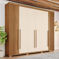 Imagem de Guarda-roupa Casal 6 Portas 4 Gavetas Nathaniel Espresso Móveis Marrom/Off White