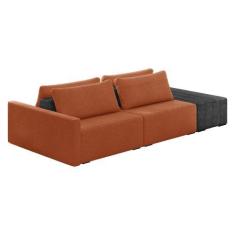 Imagem de Sofá Ilha 2 Lugares Living 252cm Modulado Sala Lary Bouclê/Pu Pto K01