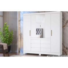 Imagem de Guarda Roupa Casal 4 Portas E 6 Gavetas Cadis Branco - Demóbile