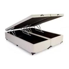 Imagem de Base Box Bau King sintético branco - Top premium base box