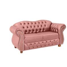 Imagem de Namoradeira Chesterfield Merlo 2 Lugares - Suede Rosa / Decoração, rec