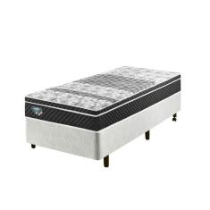 Imagem de Cama Box Solteiro King Reforçado 96x203x38 Cm e Colchão Gransleep Molas Verticoil Branco