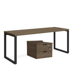 Imagem de Mesa Com Gaveteiro Escritório Home Office 1,5M 2 Gavetas Kappesberg