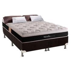 Imagem de Cama Box King: Colchão Molas Herval Maxspring Marselha + Base Crc Suede Black(193X203)
