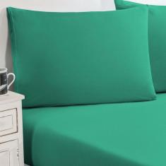 Imagem de Jogo De Cama Malha Lençol 100% Algodão Gran Moratta 3 Peças Casal Verde Jade
