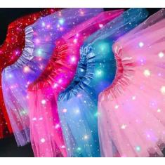 Imagem de Saia De Tule Com Led Colorido Infantil C/Bateria - Mc Presentes