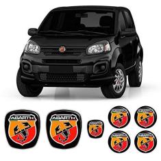Imagem de Kit 7 Adesivos Emblemas Abarth Fiat Novo Uno
