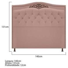 Imagem de Cabeceira Estofada Yasmim 140 Cm Casal Suede Rosê