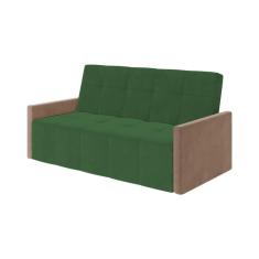 Imagem de Sofa Cama Retrátil E Reclinável Casal Paris 2M Veludo Verde - Cor: Verde