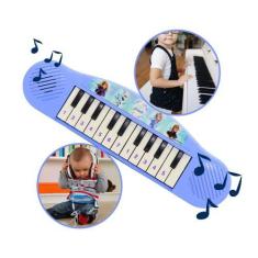 Imagem de Tecladinho Pianinho Infantil 22 Teclas Azul Rosa Vermelho Princesas He