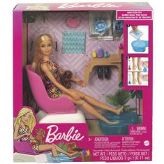 Imagem de Boneca barbie salão de manicure com cenário E cachorrinho - mattel GHN07