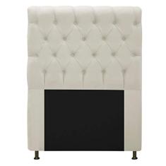 Imagem de Cabeceira Kristal Estofada Capitonê 90 cm para Cama Box Solteiro Suede Bege Quarto - AM Decor
