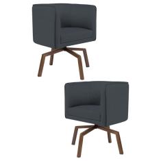 Imagem de Kit 2 Poltronas Decorativas Base Ka Madeira Betina B-317 Veludo  - Domi