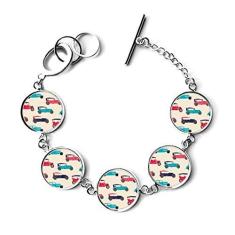 Imagem de DIYthinker Pulseira colorida com estampa de desenho animado de carros clássicos