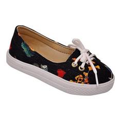 Imagem de Tênis Sapatilha Infantil Menina Grafite Preta