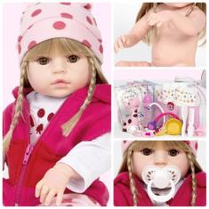 Imagem de Boneca Reborn Girafa 100% Silicone + Itens Bolsa Maternidade - Cegonha