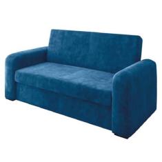 Imagem de Sofá Cama Versátil 2 Lugares Veludo Selmer (AZUL)
