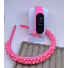 Imagem de Kit Relógio Digital Led Prova água Bracelete Adulto Infantil Feminino 