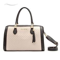Imagem de Bolsa Feminina Bau Mão Transversal Executiva Moderna Lançamento (Branco/Preto)