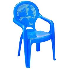 Imagem de Cadeira Monobloco com Braços Infantil Estampada Catty Tramontina Azul