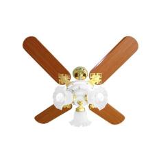 Imagem de Ventilador Teto New Zeta 4 Pás Branco / Mogno Venti-Delta