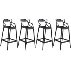 Imagem de Kit 4 Banquetas Altas Masters Allegra 76 Cm Preto